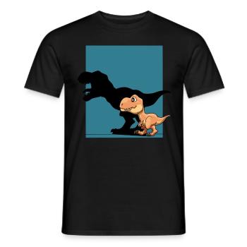 Dinosaurier T-Rex Schattenfigur Dino - Männer T-Shirt - Schwarz - Vorne - AI Model Male 178 light (178cm)