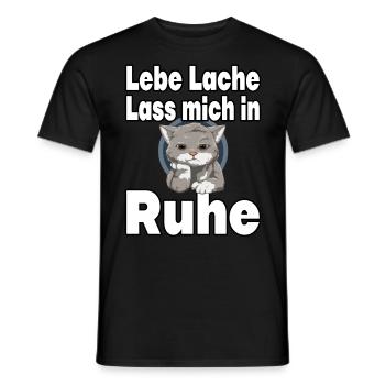 Lebe Lache Lass Mich In Ruhe - Katze - Männer T-Shirt - Schwarz - Vorne - AI Model Male 178 light (178cm)