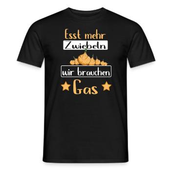 Esst mehr Zwiebeln - Gasknappheit Gas Pupsen - Männer T-Shirt - Schwarz - Vorne - AI Model Male 178 light (178cm)