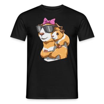 Liebevolles Meerschweinchen mit Meerschweinchen - Männer T-Shirt - Schwarz - Vorne - AI Model Male 178 light (178cm)