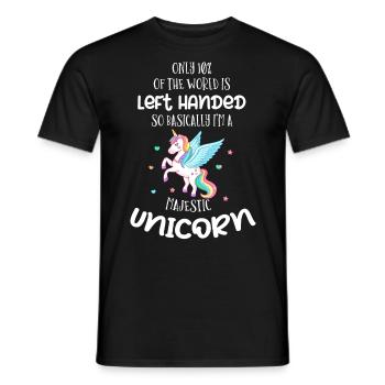 Linkshänder Einhorn - Männer T-Shirt - Schwarz - Vorne - AI Model Male 178 light (178cm)