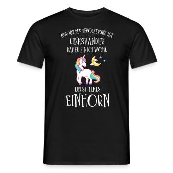 Linkshänder Einhorn - Männer T-Shirt - Schwarz - Vorne - AI Model Male 178 light (178cm)
