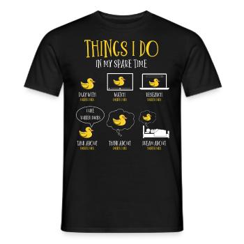 Rubber Duck Fan, Rubber Ducks - Men's T-Shirt - black - Front - AI Model Male 178 light (178cm)