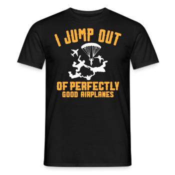 Fallschirmspringlichkeit, Fallschirmspringer - Männer T-Shirt - Schwarz - Vorne - AI Model Male 178 light (178cm)