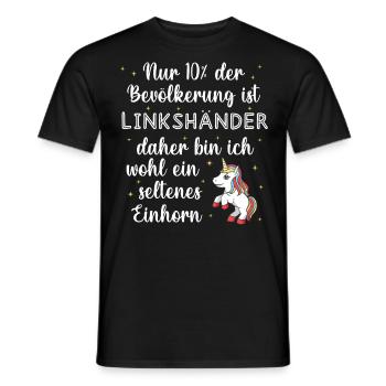 Linkshänder Einhorn - Männer T-Shirt - Schwarz - Vorne - AI Model Male 178 light (178cm)