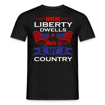 US patriotic quotes, patriot, patriots - Men's T-Shirt - black - Front - AI Model Male 178 light (178cm)
