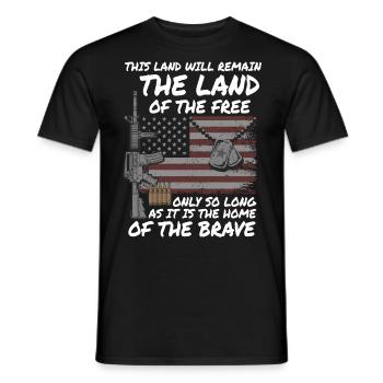 US patriotic quotes, patriot, patriots - Men's T-Shirt - black - Front - AI Model Male 178 light (178cm)