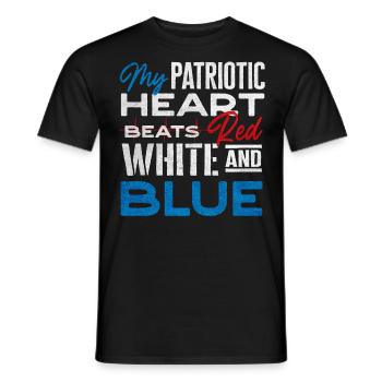 US patriotic quotes, patriot, patriots - Men's T-Shirt - black - Front - AI Model Male 178 light (178cm)