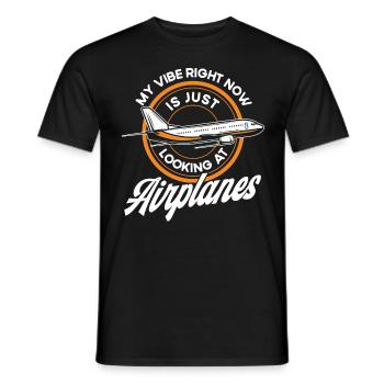 Flugzeug Pilot Flugzeuge Flugzeug Landung Geschenk - Männer T-Shirt - Schwarz - Vorne - AI Model Male 178 light (178cm)