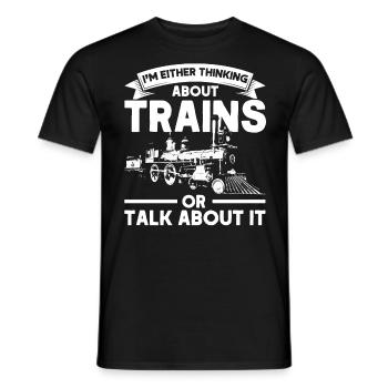 Modellbahn Zug Lokomotiven Geschenk - Männer T-Shirt - Schwarz - Vorne - AI Model Male 178 light (178cm)