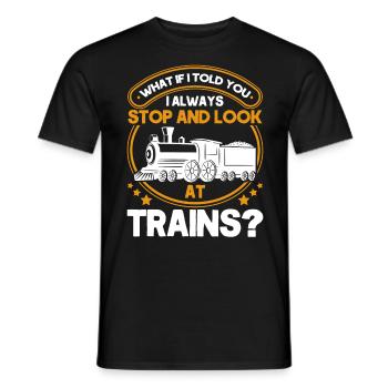 Modellbahn Zug Lokomotiven Geschenk - Männer T-Shirt - Schwarz - Vorne - AI Model Male 178 light (178cm)