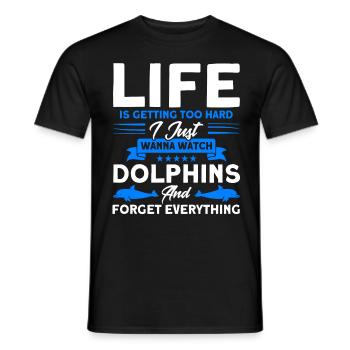 Dolphin Dolphin Lover Animal Dolphins Gift - Men's T-Shirt - black - Front - AI Model Male 178 light (178cm)