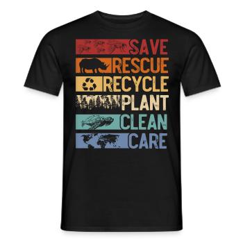 Erde Tag, Retten Sie Den Planeten - Männer T-Shirt - Schwarz - Vorne - AI Model Male 178 light (178cm)