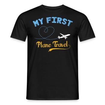Premier avion, avion - T-shirt homme - noir - Devant - AI Model Male 178 light (178cm)
