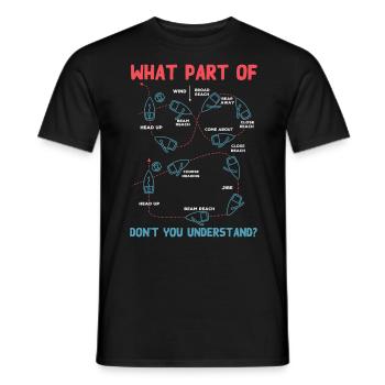 Man overboard maneuvers, sailor, sailing - Men's T-Shirt - black - Front - AI Model Male 178 light (178cm)
