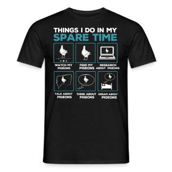 Élevage de pigeons, colombophiles, pigeons - T-shirt homme - noir - Devant - AI Model Male 178 light (178cm)
