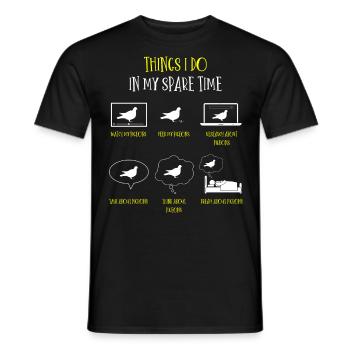 Pigeon breeding, pigeon fanciers, pigeons - Men's T-Shirt - black - Front - AI Model Male 178 light (178cm)