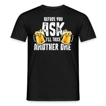 Beer drinking, party beer boozing - Men's T-Shirt - black - Front - AI Model Male 178 light (178cm)