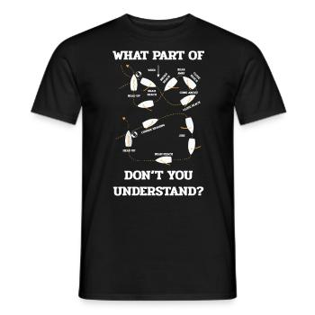 Man overboard maneuvers, sailor, sailing - Men's T-Shirt - black - Front - AI Model Male 178 light (178cm)