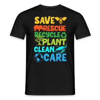 Erde Tag, Retten Sie Den Planeten - Männer T-Shirt - Schwarz - Vorne - AI Model Male 178 light (178cm)