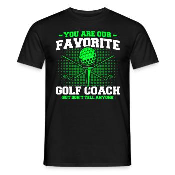 Sports Player Golf Coaches Gift - Men's T-Shirt - black - Front - AI Model Male 178 light (178cm)