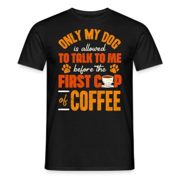 Café et CHIENS, Propriétaire de chien, Accro au café - T-shirt homme - noir - Devant - AI Model Male 178 light (178cm)