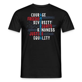 Citoyen américain patriote, Liberté - T-shirt homme - noir - Devant - AI Model Male 178 light (178cm)