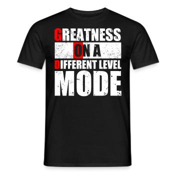 GOD MODE, Größe Auf Einer Anderen Ebene - Männer T-Shirt - Schwarz - Vorne - AI Model Male 178 light (178cm)