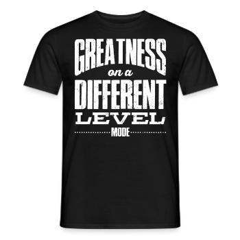 GOD MODE, Größe Auf Einer Anderen Ebene - Männer T-Shirt - Schwarz - Vorne - AI Model Male 178 light (178cm)