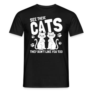 Cats Cat Owner Pet Animals Gift - Men's T-Shirt - black - Front - AI Model Male 178 light (178cm)