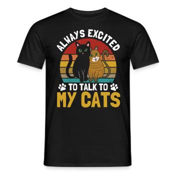 Cats Cat Owner Pet Animals Gift - Men's T-Shirt - black - Front - AI Model Male 178 light (178cm)