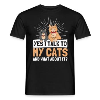 Cats Cat Owner Pet Animals Gift - Men's T-Shirt - black - Front - AI Model Male 178 light (178cm)