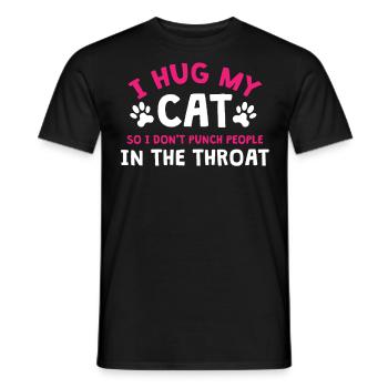 Ich Umarme Meine Katze, Damit Ich Keine Leute - Männer T-Shirt - Schwarz - Vorne - AI Model Male 178 light (178cm)