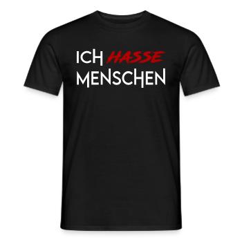 Ich hasse Menschen - Männer T-Shirt - Schwarz - Vorne - AI Model Male 178 light (178cm)