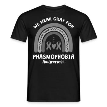 We Wear Gray For Phasmophobia Consciousness - Men's T-Shirt - black - Front - AI Model Male 178 light (178cm)