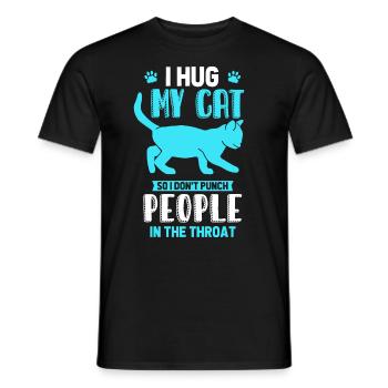 Ich Umarme Meine Katze, Damit Ich Keine Leute - Männer T-Shirt - Schwarz - Vorne - AI Model Male 178 light (178cm)