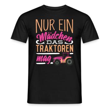 Just a girl what tractors like, farmer - Men's T-Shirt - black - Front - AI Model Male 178 light (178cm)