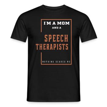 I'm A Mom And A Speech Therapists - Women Mother - Men's T-Shirt - black - Front - AI Model Male 178 light (178cm)