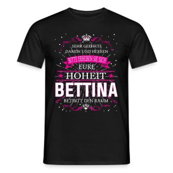 Eure Hoheit Bettina betritt den Raum - Männer T-Shirt - Schwarz - Vorne - AI Model Male 178 light (178cm)