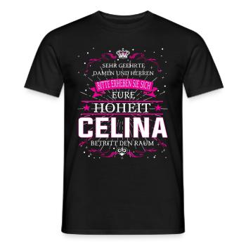 Eure Hoheit Celina betritt den Raum - Männer T-Shirt - Schwarz - Vorne - AI Model Male 178 light (178cm)
