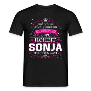 Votre Altesse Sonja entre dans la pièce - T-shirt homme - noir - Devant - AI Model Male 178 light (178cm)