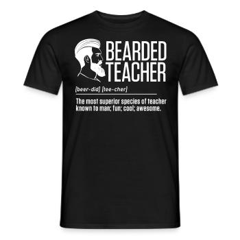 Bearded Teacher Who Teaches School Life - Men's T-Shirt - black - Front - AI Model Male 178 light (178cm)