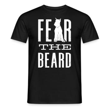 Fear the beard Schnauzer lover - Men's T-Shirt - black - Front - AI Model Male 178 light (178cm)