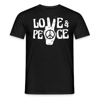 Liebe Und Frieden - Männer T-Shirt - Schwarz - Vorne - AI Model Male 178 light (178cm)