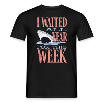 Semaine des requins, Requins, Blagues sur les requins - T-shirt homme - noir - Devant - AI Model Male 178 light (178cm)