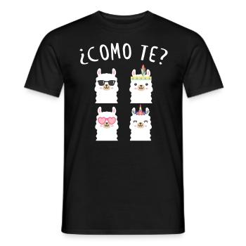 Como Te Lamas, Lama - Männer T-Shirt - Schwarz - Vorne - AI Model Male 178 light (178cm)