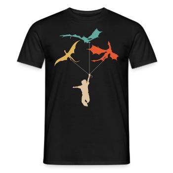 Drôle de petit garçon branché avec dragon - T-shirt homme - noir - Devant - AI Model Male 178 light (178cm)
