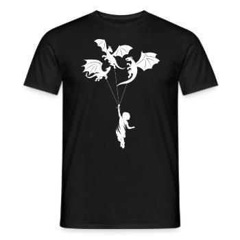 Drôle de petit garçon branché avec dragon - T-shirt homme - noir - Devant - AI Model Male 178 light (178cm)
