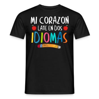 Myheart Schlägt In 2 Sprachen, Zweisprachig - Männer T-Shirt - Schwarz - Vorne - AI Model Male 178 light (178cm)