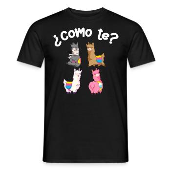Como Te Lamas, Lama - Men's T-Shirt - black - Front - AI Model Male 178 light (178cm)